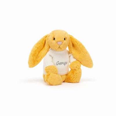 Jellycat Bashful Sunshine Bunny with Cream Jumper Australia | 179046NJB